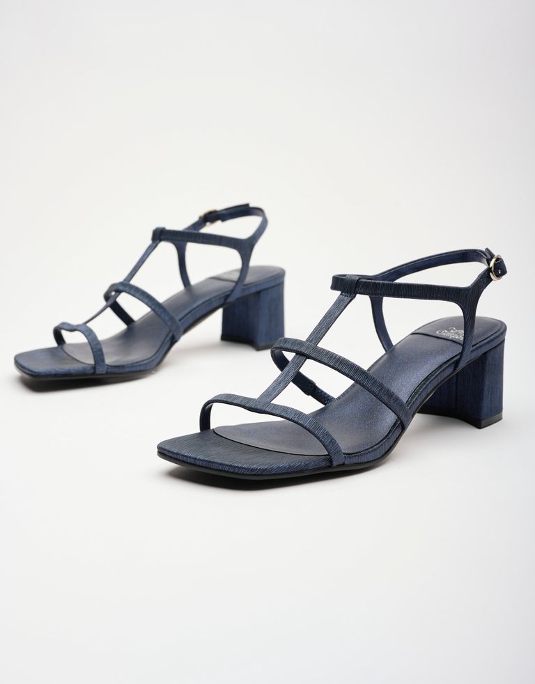 נעלי נשים - Jeffrey Campbell - סנדלי עקב מטאליות HELIOS - כחול1