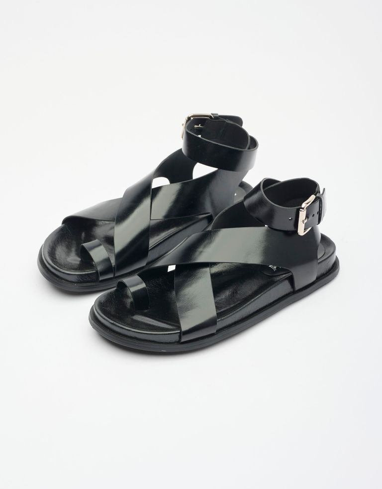 נעלי נשים - Jeffrey Campbell - סנדלים שטוחים HVAR - שחור2