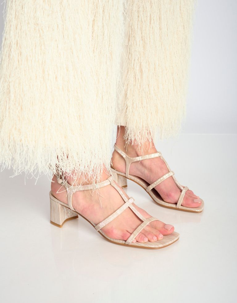 נעלי נשים - Jeffrey Campbell - סנדלי עקב מטאליות HELIOS - ורוד3