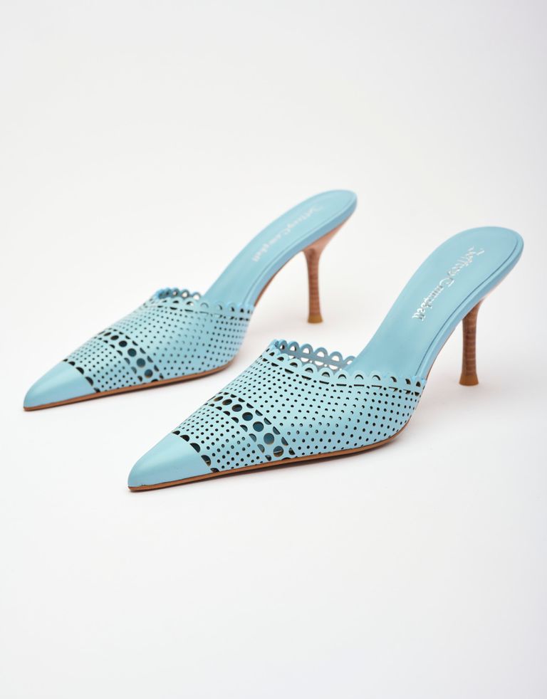 נעלי נשים - Jeffrey Campbell - כפכפי עקב IRYNA - תכלת1