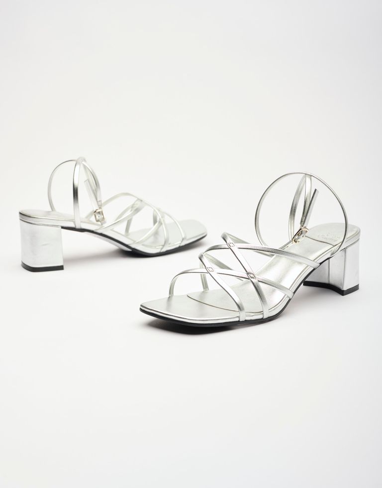 נעלי נשים - Jeffrey Campbell - סנדלי עקב ISABELA - כסף1