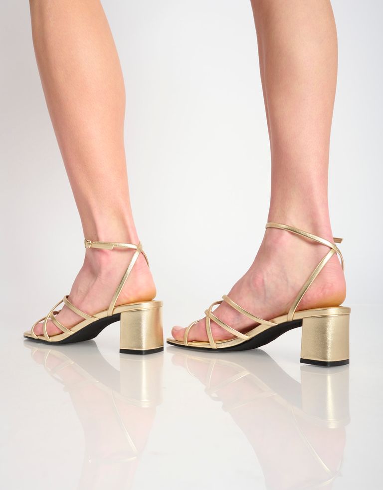 נעלי נשים - Jeffrey Campbell - סנדלי עקב ISABELA - זהב4