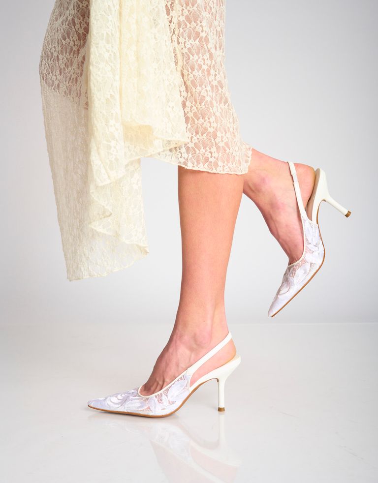 נעלי נשים - Jeffrey Campbell - נעלי סירה LOFFICELE תחרה - לבן3