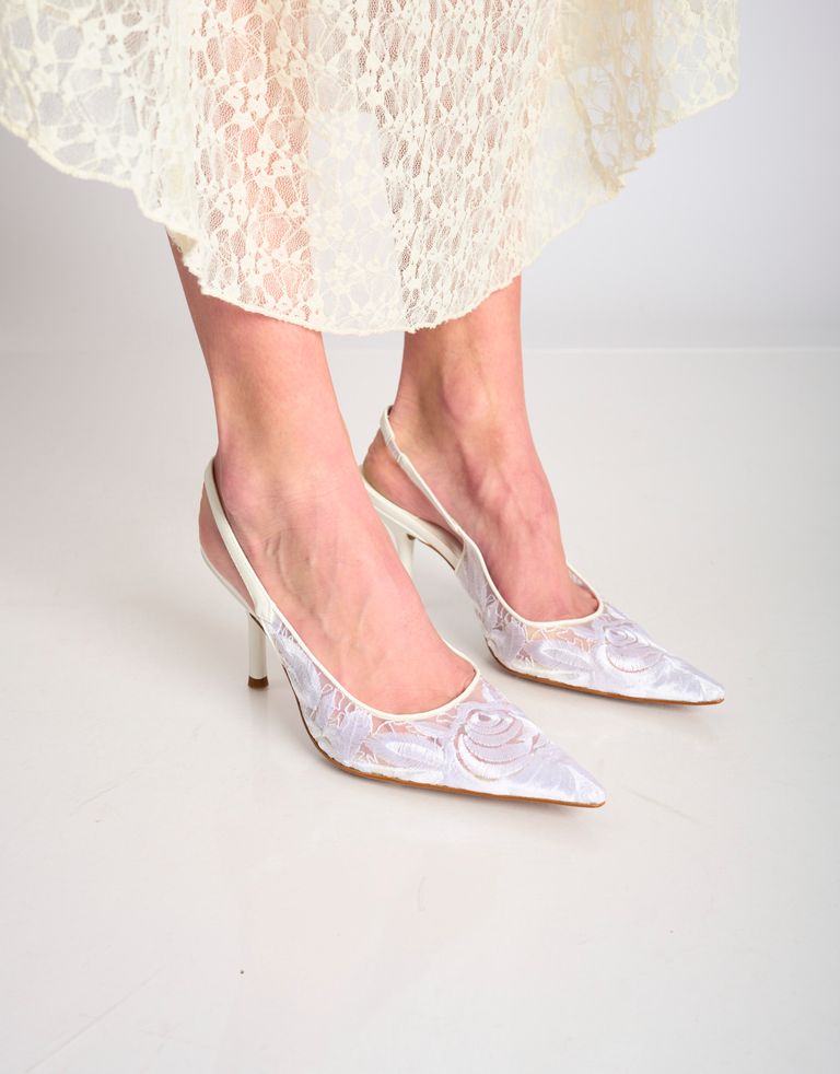 נעלי נשים - Jeffrey Campbell - נעלי סירה LOFFICELE תחרה - לבן4