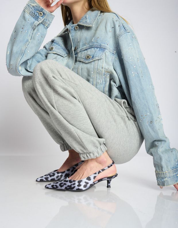 נעלי נשים - Jeffrey Campbell - נעלי סירה PERSONA LEOPARD - אפור   שחור