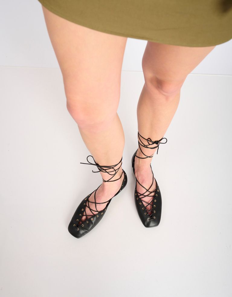 נעלי נשים - Jeffrey Campbell - נעלי עור שטוחות MARTINE - שחור3