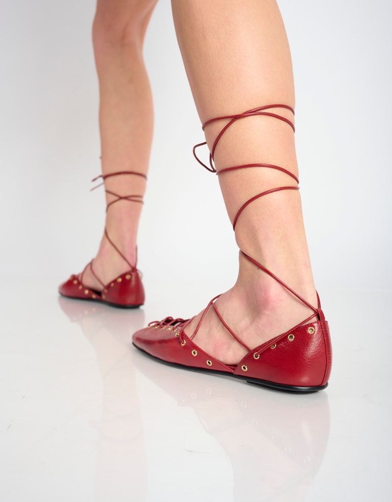 נעלי נשים - Jeffrey Campbell - נעלי עור שטוחות MARTINE - בורדו4