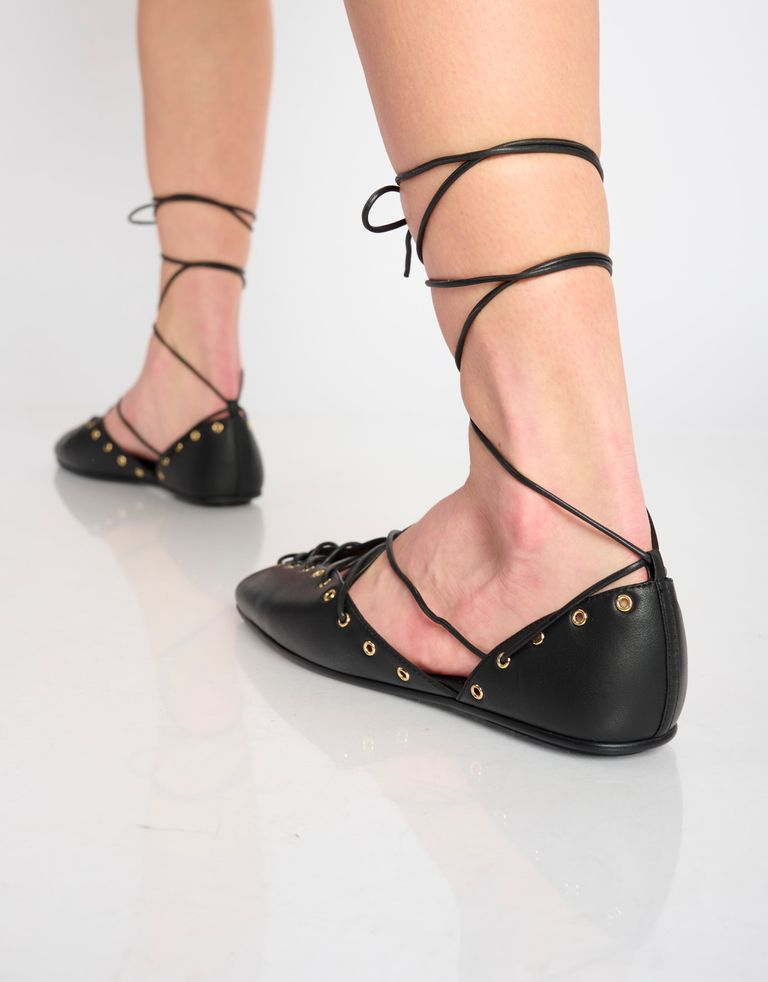 נעלי נשים - Jeffrey Campbell - נעלי עור שטוחות MARTINE - שחור4