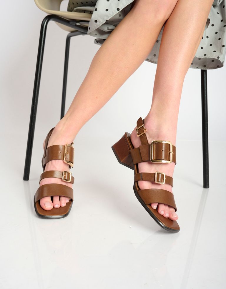 נעלי נשים - Jeffrey Campbell - סנדלי עקב RIGHTEOUS - חום1