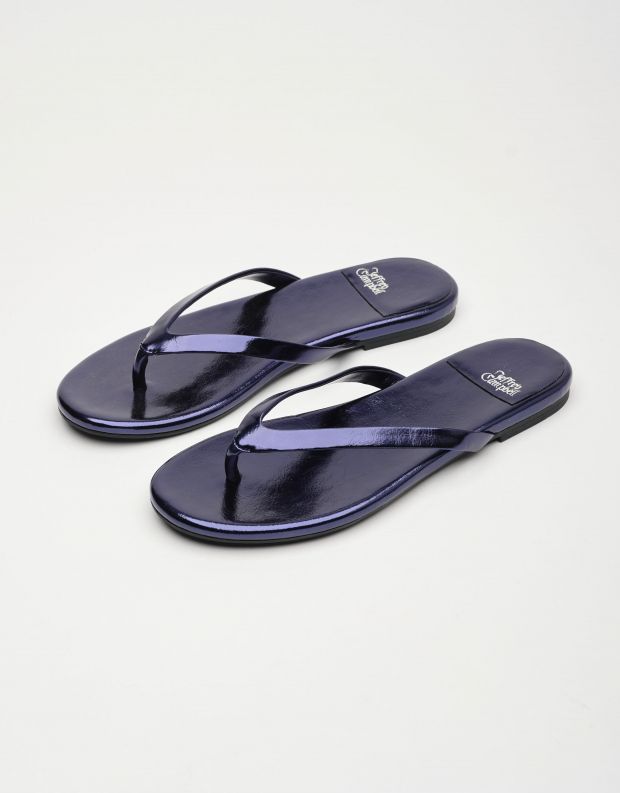 נעלי נשים - Jeffrey Campbell - כפכפים שטוחים מטאליים KIE - כחול