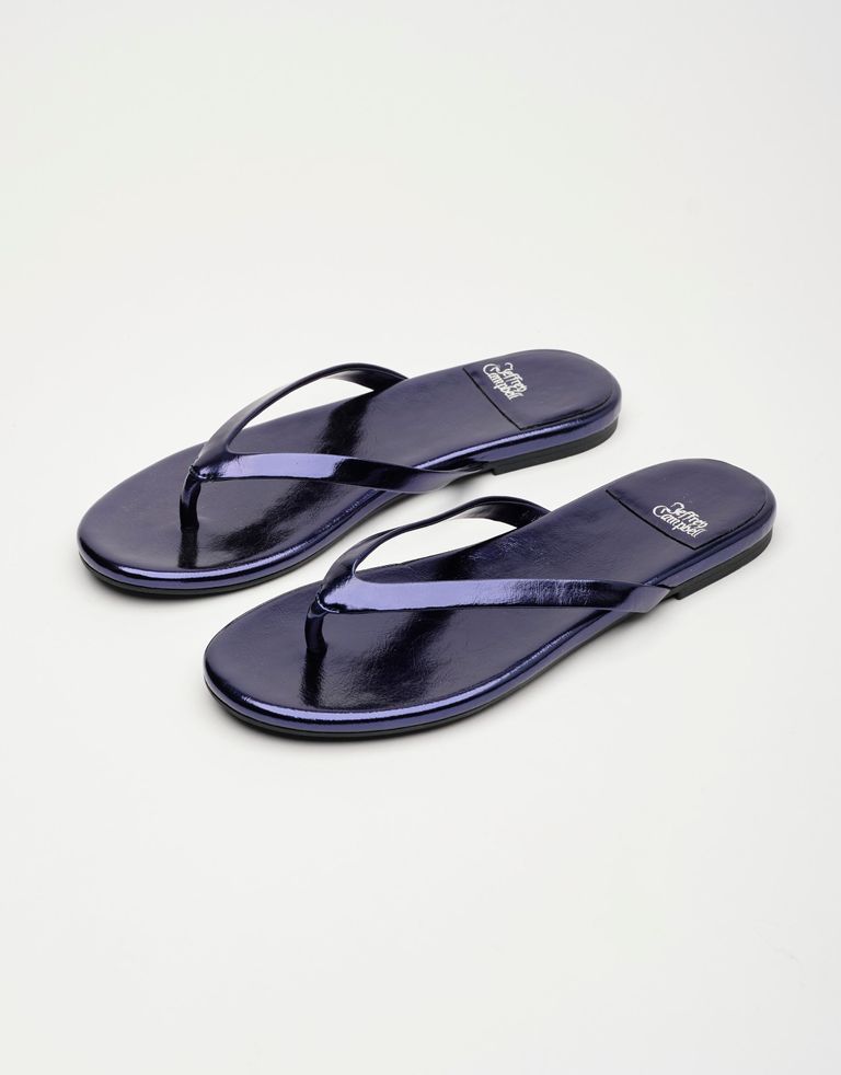 נעלי נשים - Jeffrey Campbell - כפכפים שטוחים מטאליים KIE - כחול1