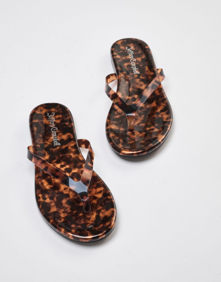 נעלי נשים - Jeffrey Campbell - כפכפים שטוחים מטאליים KIE - נמר2