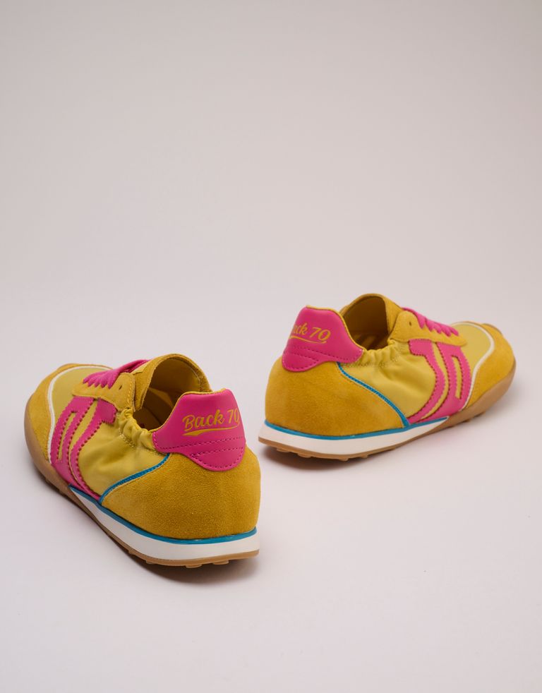 נעלי נשים - BACK 70 - סניקרס בד וזמש PARIS - צהוב2