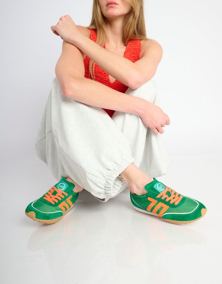 נעלי נשים - BACK 70 - סניקרס בד וזמש PARIS - ירוק3