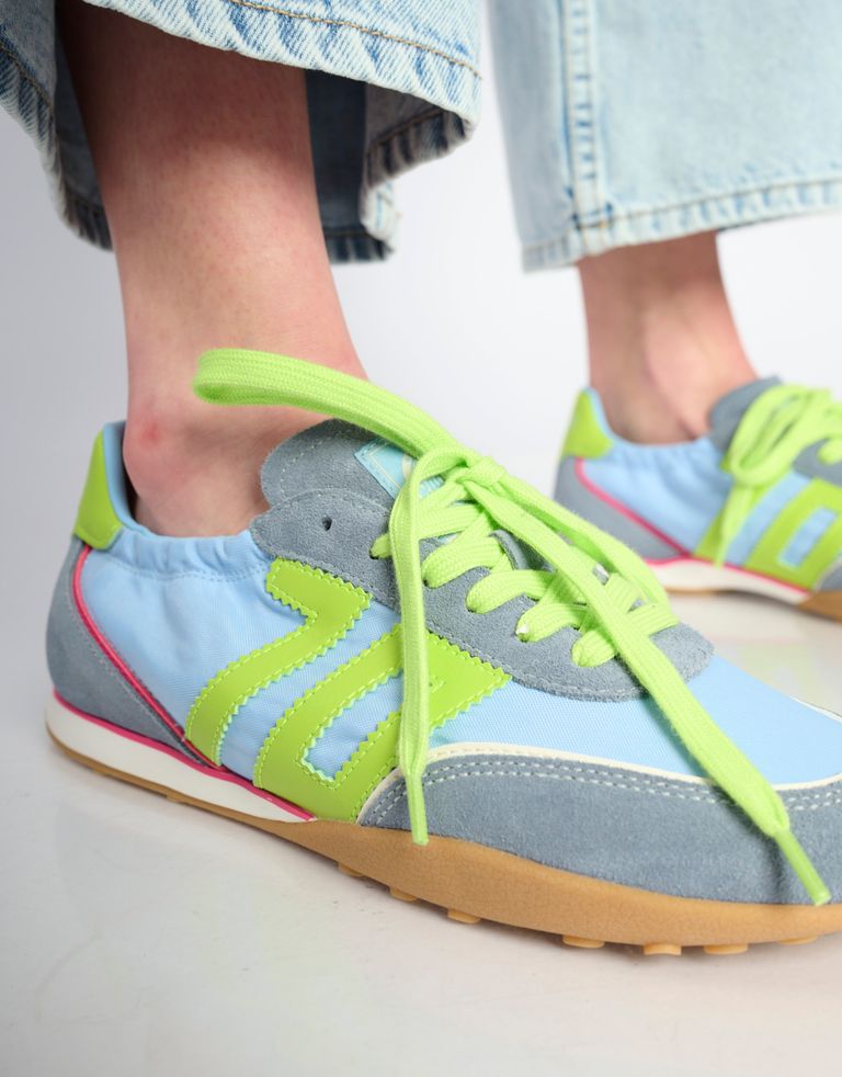 נעלי נשים - BACK 70 - סניקרס בד וזמש PARIS - תכלת4