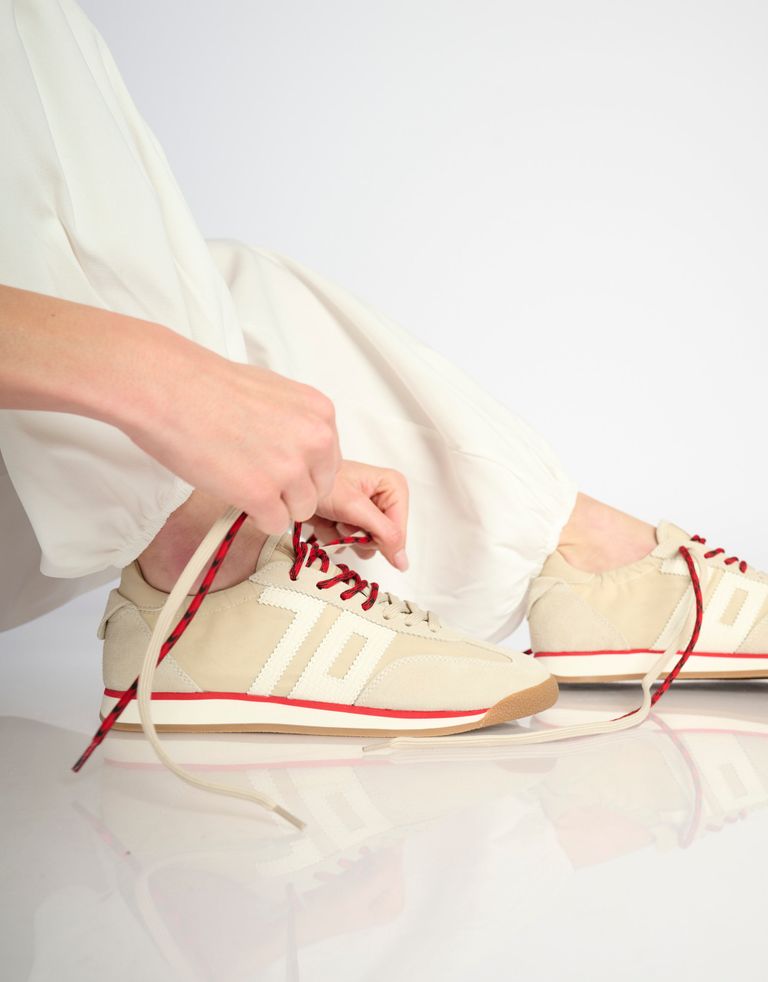 נעלי נשים - BACK 70 - סניקרס בד וזמש ROCKET - בז'3