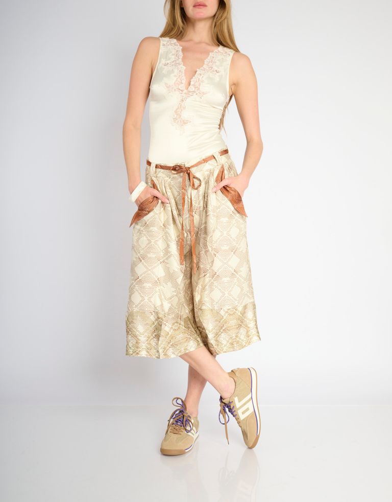 נעלי נשים - BACK 70 - סניקרס בד וזמש ROCKET - חום בהיר3