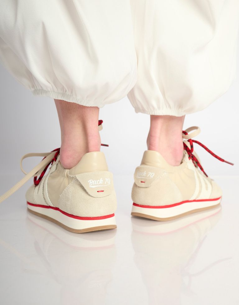 נעלי נשים - BACK 70 - סניקרס בד וזמש ROCKET - בז'4