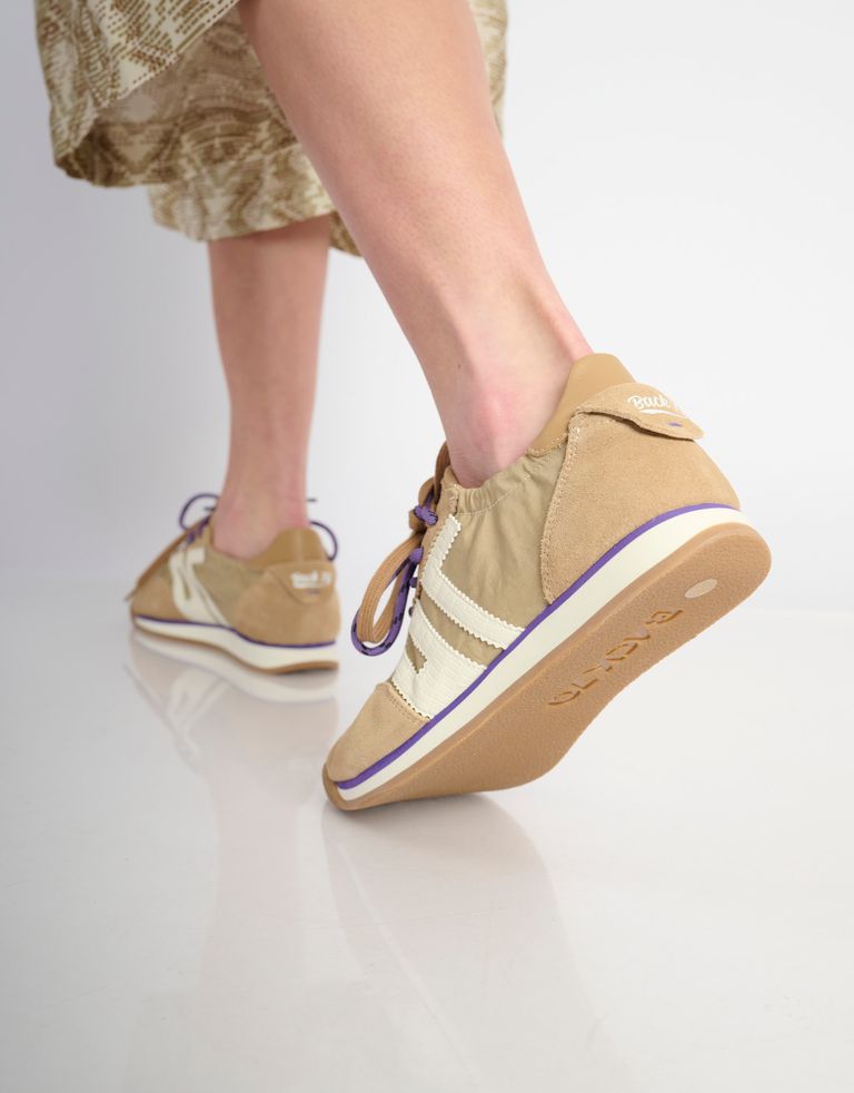 נעלי נשים - BACK 70 - סניקרס בד וזמש ROCKET - חום בהיר4