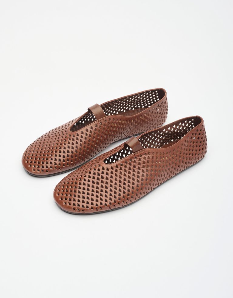 נעלי נשים - Jeffrey Campbell - נעלי בובה שטוחות STUNZ - חום4