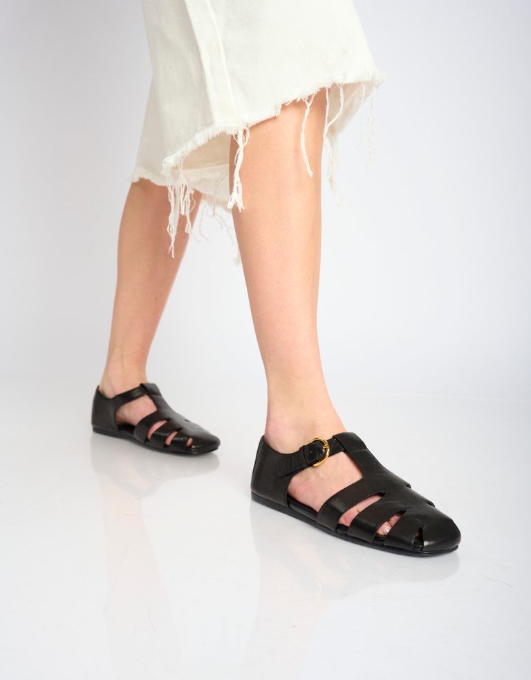 נעלי נשים - Jeffrey Campbell - סנדלים שטוחים THEORIZE - שחור2