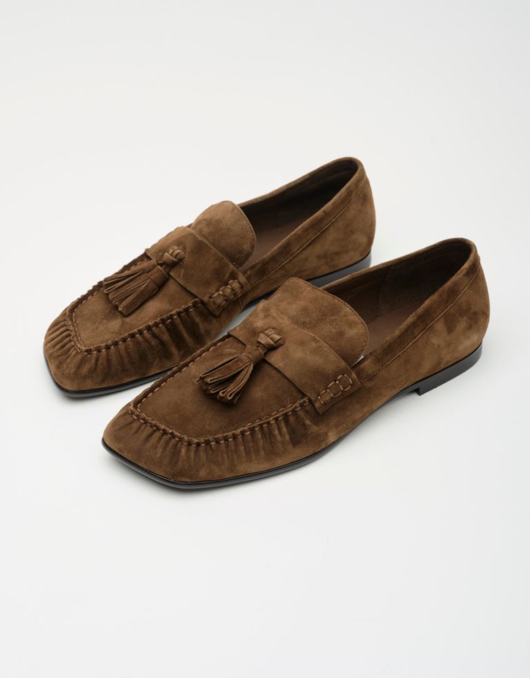 נעלי נשים - Jeffrey Campbell - מוקסינים מזמש WINDWARD - חום1