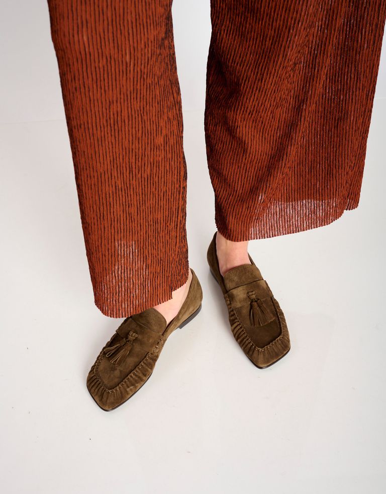 נעלי נשים - Jeffrey Campbell - מוקסינים מזמש WINDWARD - חום2