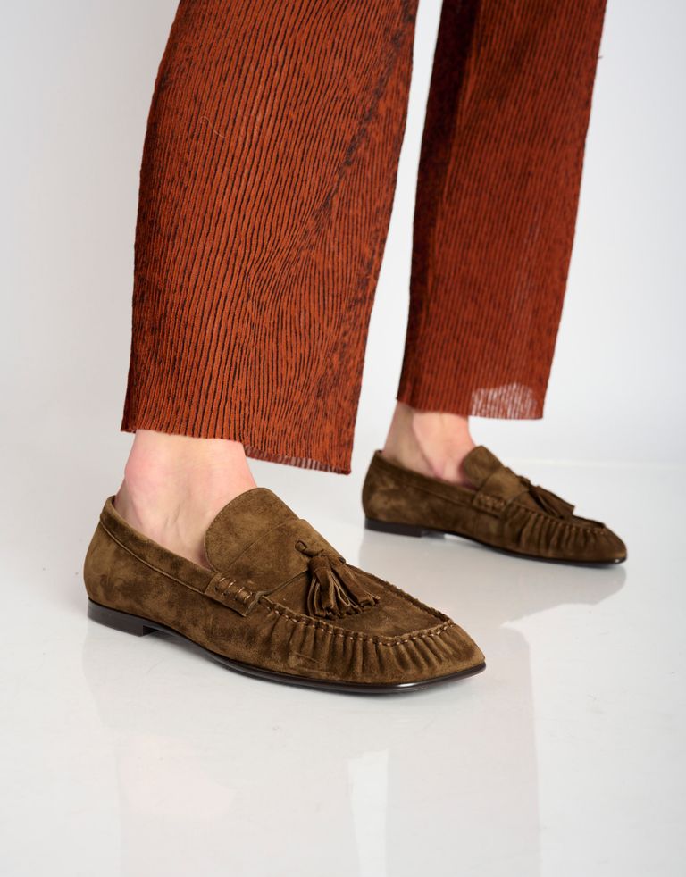 נעלי נשים - Jeffrey Campbell - מוקסינים מזמש WINDWARD - חום4
