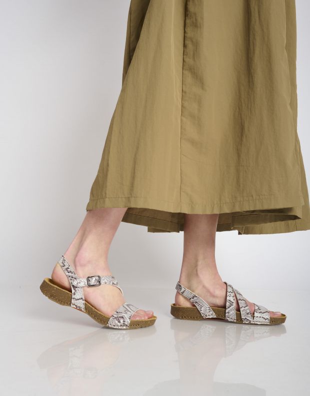 נעלי נשים - Art - סנדלים I BREATHE נחש - לבן   שחור