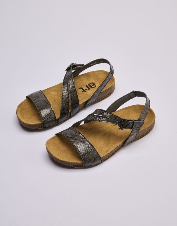 נעלי נשים - Art - סנדלים I BREATHE נחש - אפור   שחור