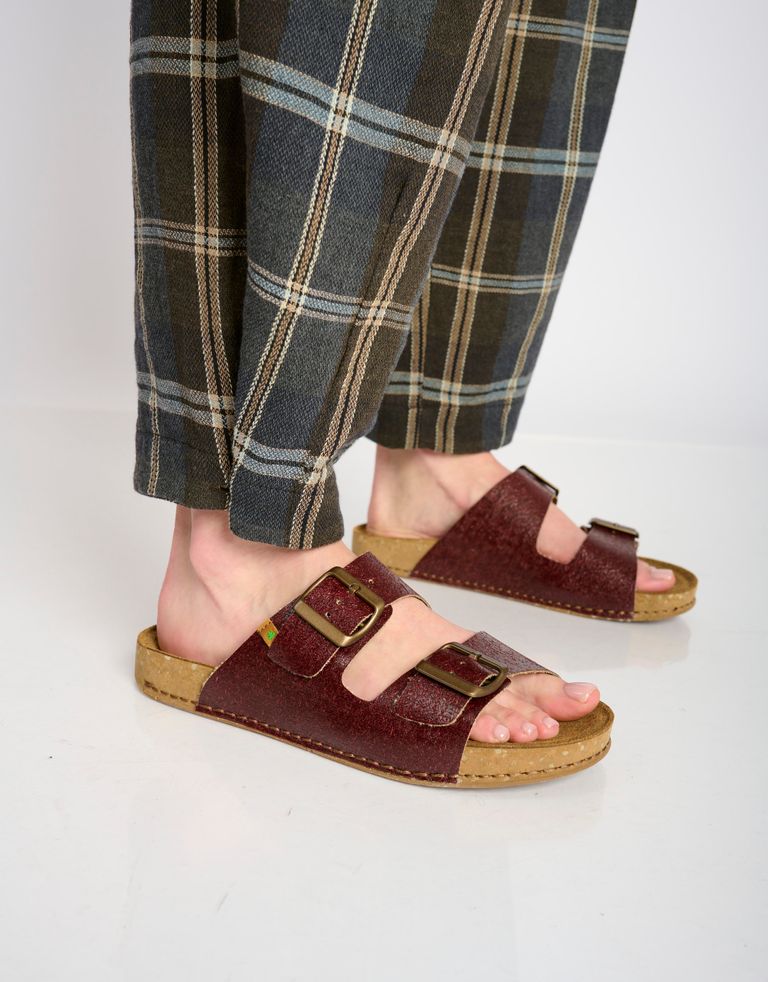 נעלי נשים - El Naturalista - כפכפים טבעוניים BALANCE - בורדו2