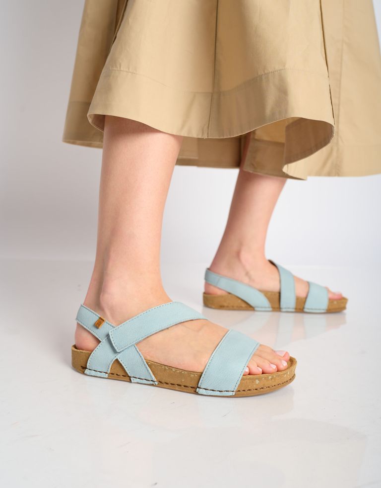 נעלי נשים - El Naturalista - סנדלי עור BALANCE - תכלת3