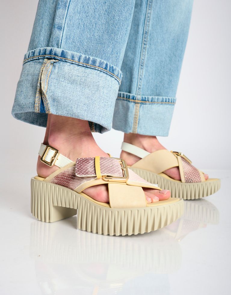 נעלי נשים - 4CCCCEES - סנדלי פלטפורמה PLIA JUNO - אופוויט1