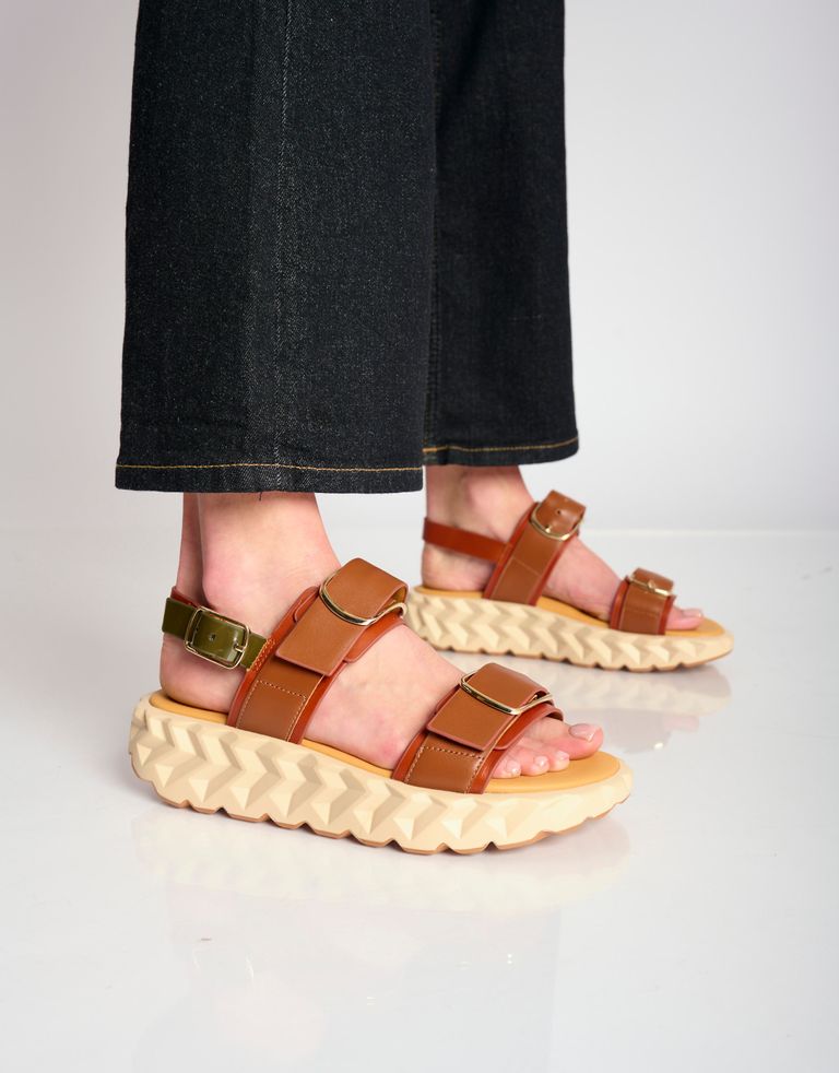 נעלי נשים - 4CCCCEES - סנדלי פלטפורמה JABARA SAN - חום2