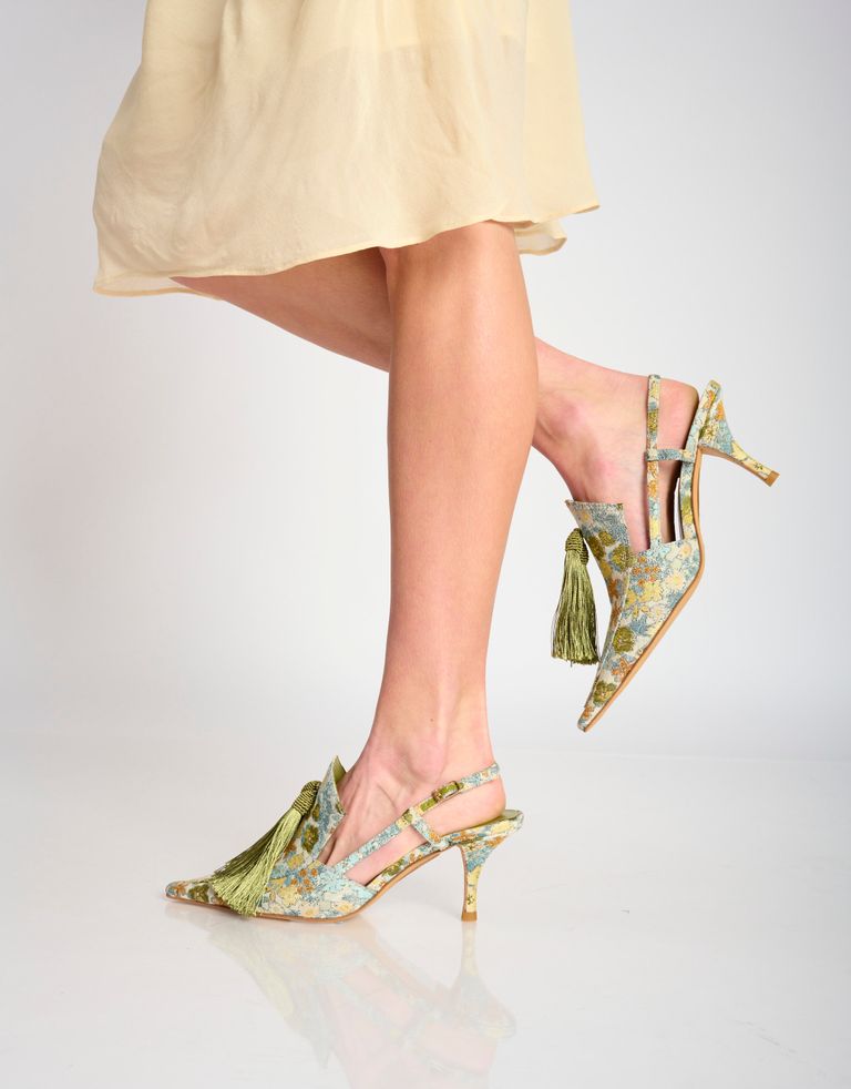נעלי נשים - Jeffrey Campbell - סנדלי עקב APPLIQUE - כחול   ירוק4