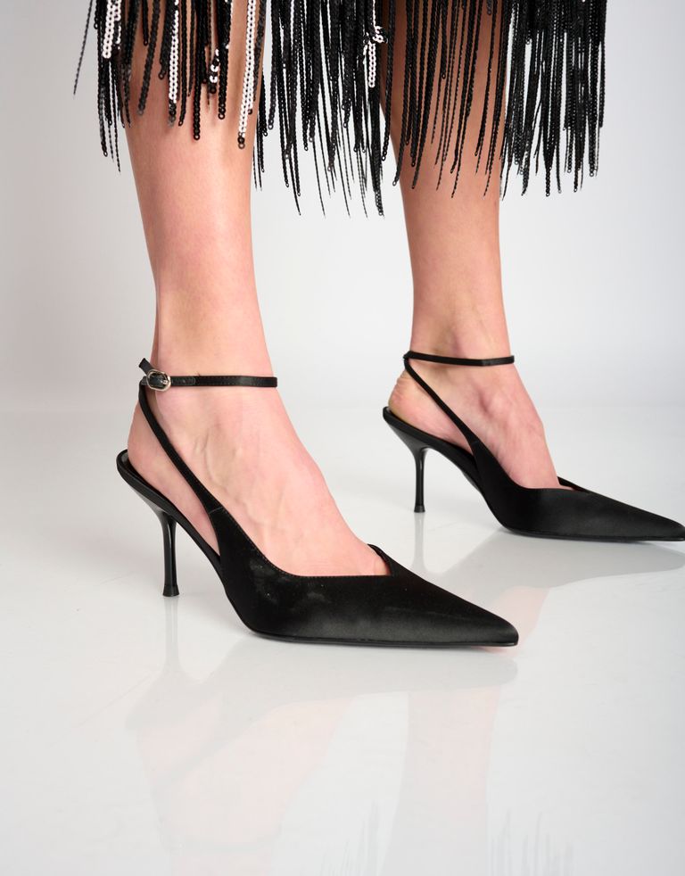 נעלי נשים - Jeffrey Campbell - נעלי סירה סאטן EXECUTIVE - שחור3