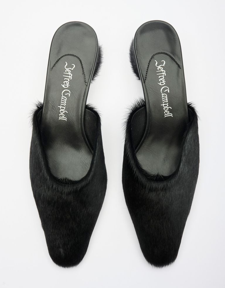 נעלי נשים - Jeffrey Campbell - כפכפי פרווה MOLLY - שחור3