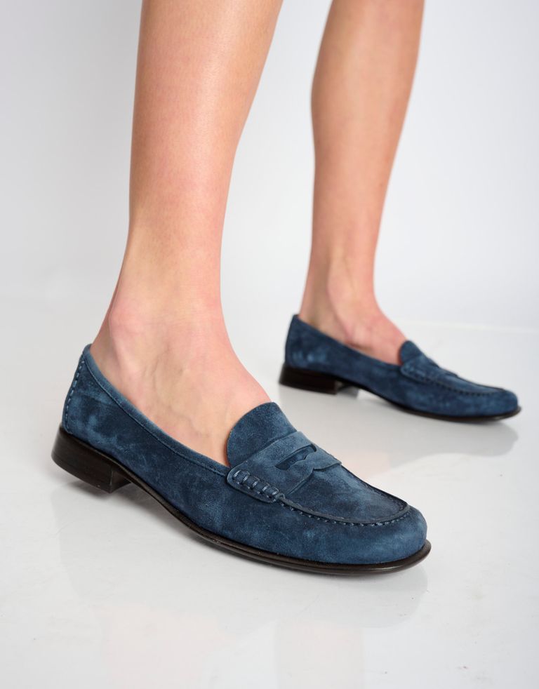 נעלי נשים - Jeffrey Campbell - מוקסינים מזמש SMARTY - כחול3