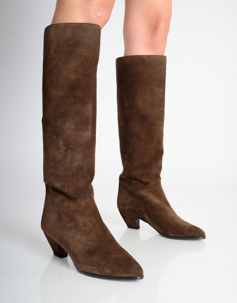 נעלי נשים - Jeffrey Campbell - מגפי זמש MONMOUTH - חום2