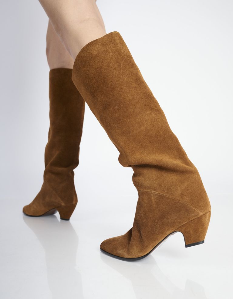 נעלי נשים - Jeffrey Campbell - מגפי זמש MONMOUTH - קאמל3