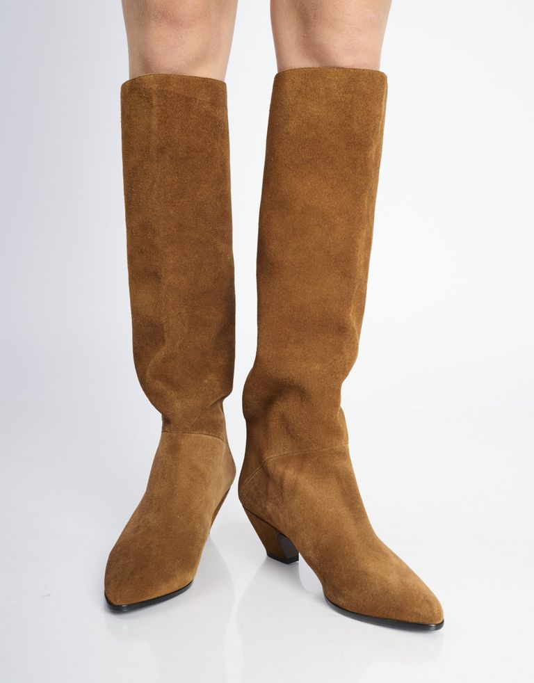 נעלי נשים - Jeffrey Campbell - מגפי זמש MONMOUTH - קאמל4
