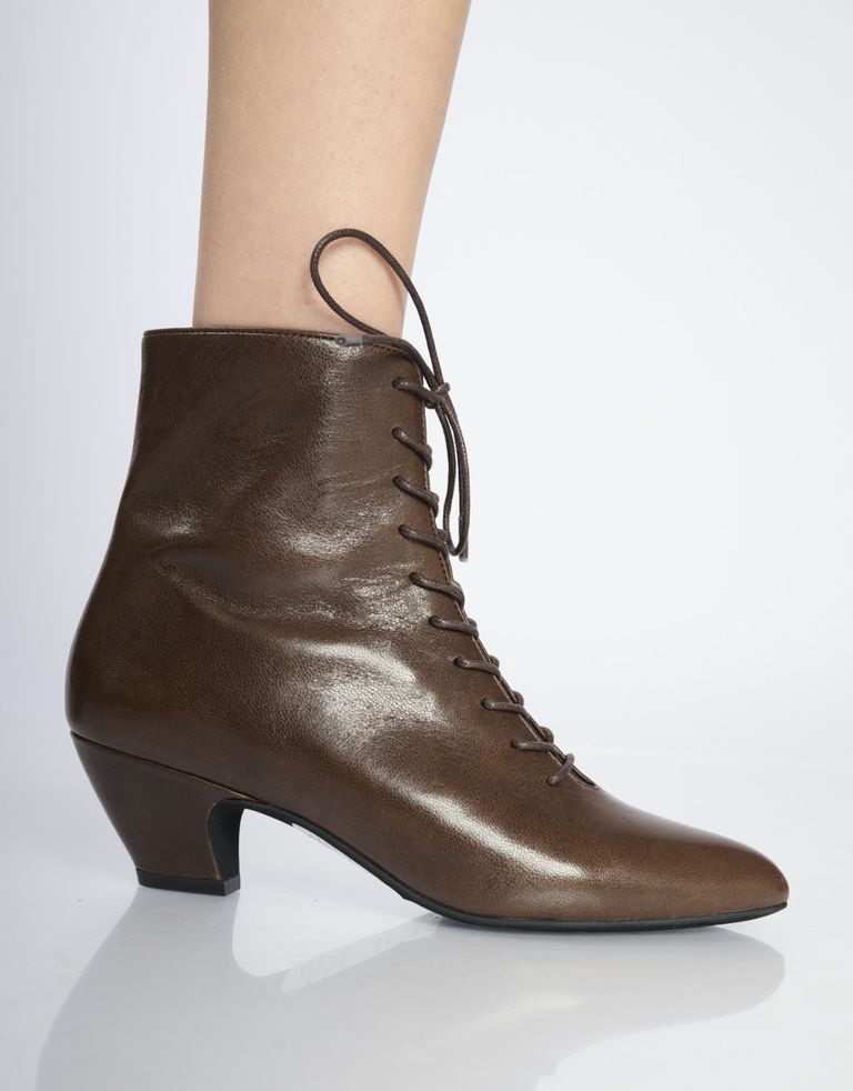 נעלי נשים - Jeffrey Campbell - מגפוני עור VALVETEEN - חום2