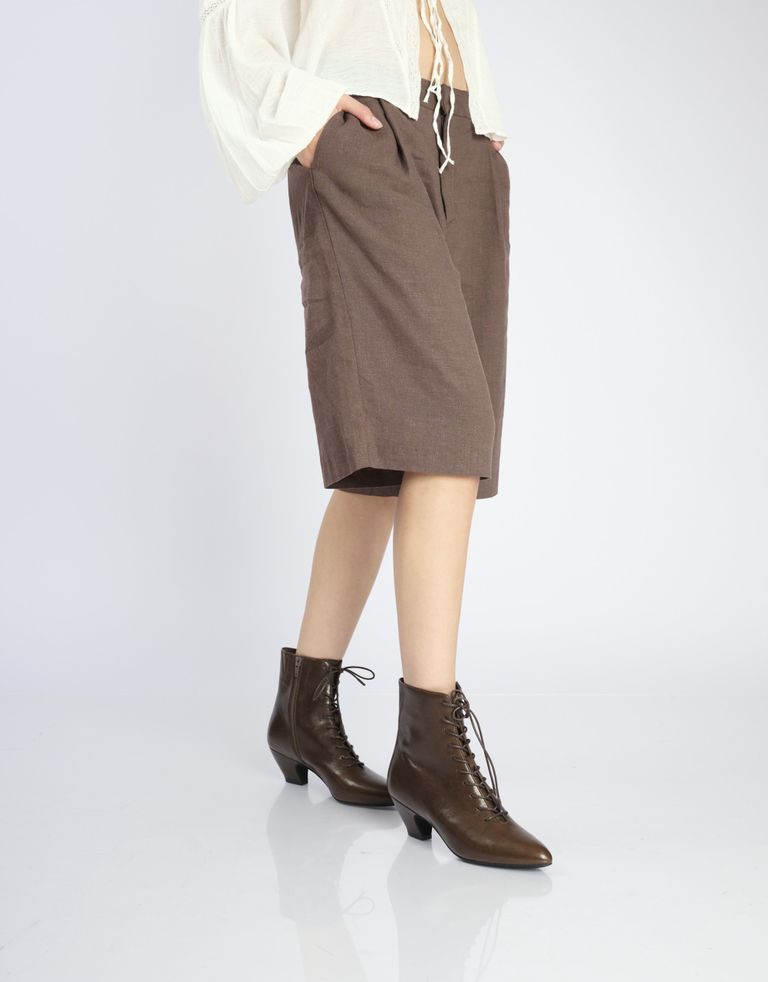 נעלי נשים - Jeffrey Campbell - מגפוני עור VALVETEEN - חום3