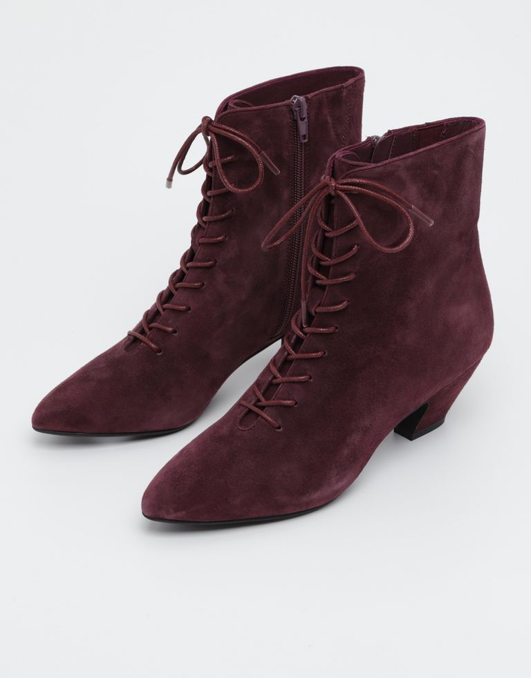 נעלי נשים - Jeffrey Campbell - מגפוני זמש VALVETEEN - בורדו3